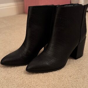 Steve Madden Black Textured Ankle Booties